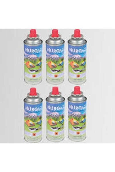NURGAZ 6 Adet Ng207 Valfli Kamp Ocak Gaz Kartuşu 220gr
