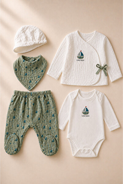 souleessentials Soule Baby Little Sailor 5’li Organik Müslin Bebek Yeni Doğan...