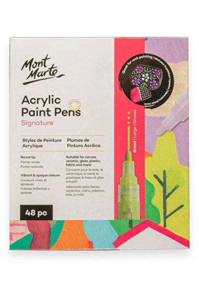 Mont Marte Akrilik Boya Kalemi Geniş Uçlu 48'li Signature
