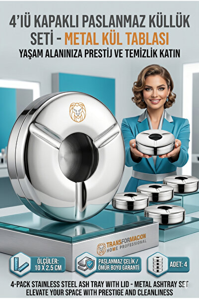 Transformacion Σετ 4 Ατσάλινα Τασάκια Vercher Design