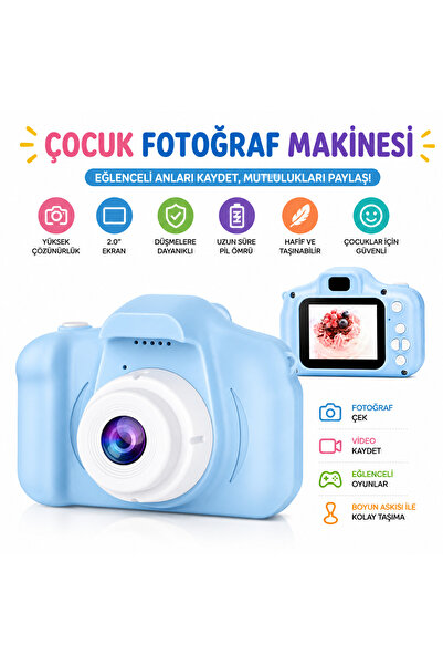 BLUE İNTER Mini 1080p Hd Kamera Çocuklar Için Dijital Fotoğraf Makinesi Cmr9 ...