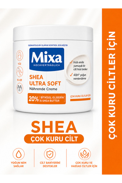 MİXA 20% Shea Ultra Soft Intensiv Besleyici Krem 400ml