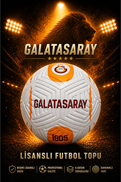 Galatasaray LİSANSLI PREMİUM ORJİNAL FUTBOL TOPU YENİ SEZON 430 GR 5 NO FUTBO...