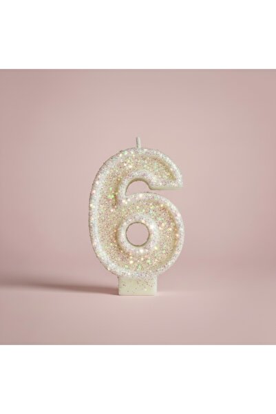 Miki & Miki Pembe Simli Pasta Mumu Doğum günü mum 6 yaş