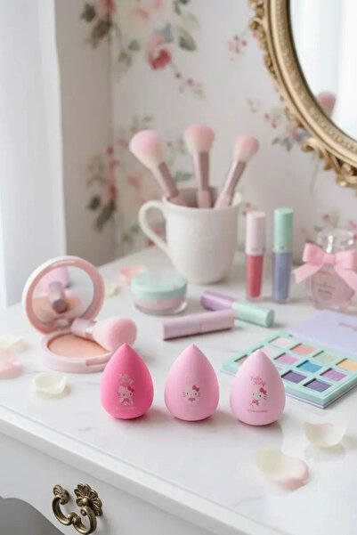 Miniso Sanrio Lisanslı Hello Kitty Makyaj Süngeri Seti - 3 Adet