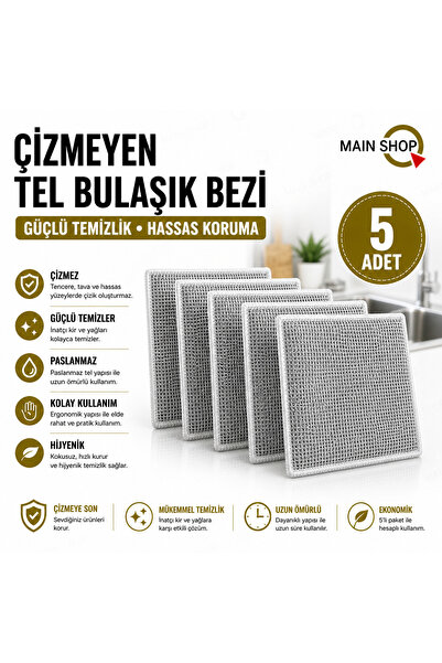 MAİN SHOP 5 bucăți cârpă de spălat vase cu sârmă, cârpă pentru murdărie dific...