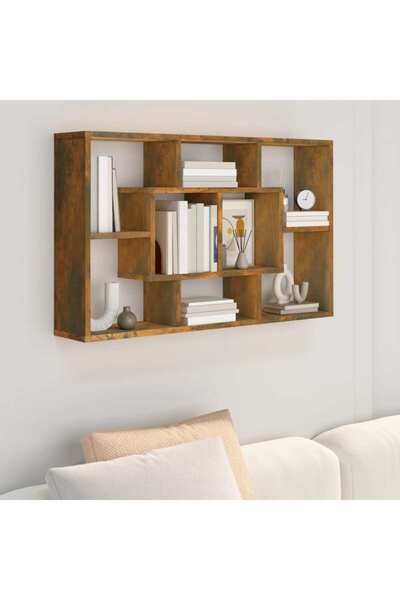 Concept Raft de perete, stejar fumuriu, 85x16x52,5 cm, lemn compozit