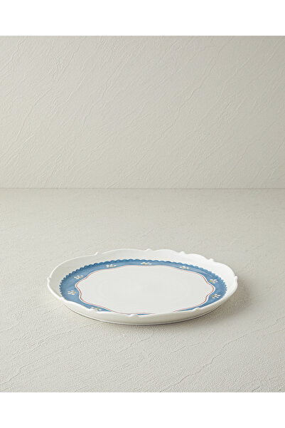 English Home Retro Charm New Bone China Servis Tabağı 27 cm Beyaz - Mavi