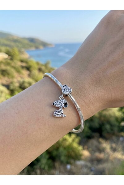 My Story Taşlı Kalpli Snoopy Charmı