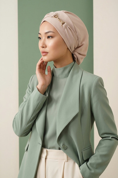 Aisha's Design Gotov turban sa dodacima, kamen, HT-93