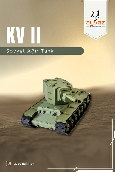 ayvazprinter KV II 1/35 Ölçek, 9,5x20x9,5 cm Boyutlu, Hareketli Palet Sistemi...