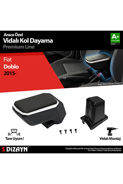 S Dizayn S-Dizayn Fiat Doblo Kol Dayama Kolçak ABS Vidalı Gri 2015 Üzeri A+Ka...