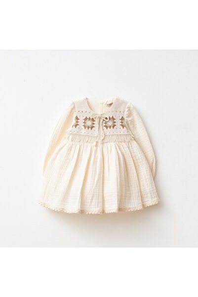 WONDRESS BABY Baby Girl Muslin Dress Ecru