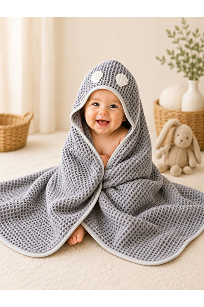 Tomuycuk 100% Cotton Hooded Eared Pique Baby Blanket – Double Sided Seasonal ...