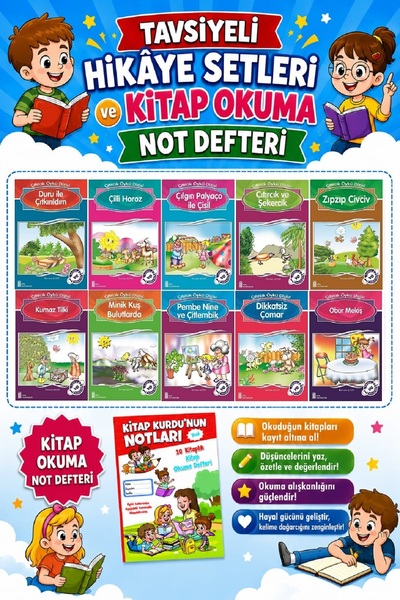 Ata Yayıncılık 1.ve 2.sınıflar Için Çıtırcık Öykü Dizisi + Kitap Okuma Not De...
