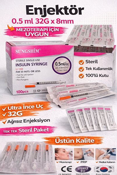 Sungshim MİCRO FİNE 0,5 ML 32G/8MM 1 KUTU 100 ADET
