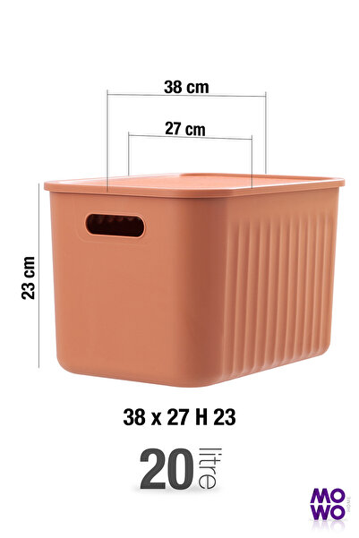 Mowo Home BigBox 20 Lt 6'lı Mix Dolap Düzenleyici Kapaklı Saklama Kutusu Sepet Organizer Oyuncak kutusu