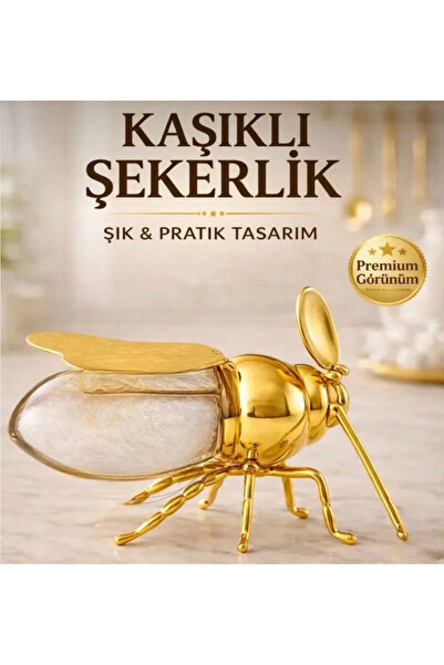 Sensoria Arı Tasarımlı Şekerlik Fenomen Şekerlik Çerezlik Kaşıklı Sevimli Şekerlik Limonluk