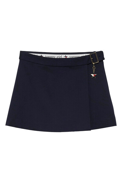 Tommy Jeans Lacivert Kadın Standart Etek TG SCHOLAR TAILORED MINI SKIRT