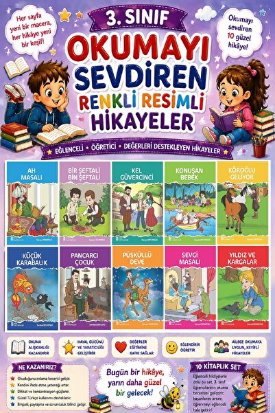 Ata Yayıncılık 3.Sınıf Okumayı Sevdiren Renkli Resimli Hikayeler 17 - 10 Kitap