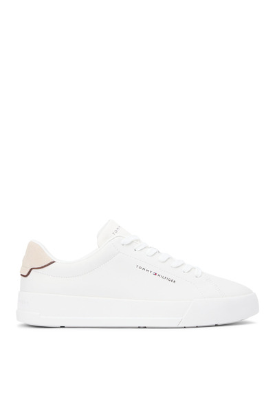 Tommy Hilfiger Beyaz Erkek Sneaker TH COURT CORE ESS LEATHER