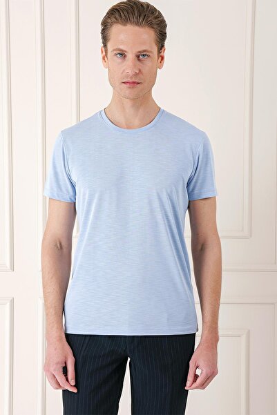 Efor Men's Ts 881 Slim Fit Blue Sports T-Shirt
