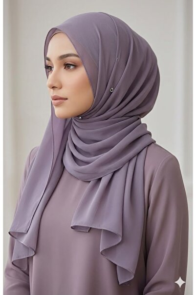 NRC MODA LİLA RENGİ İPEK ŞİFON ŞAL