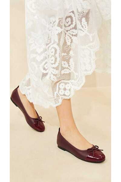 Luvesta Shoes Fiyonklu Babet Bordo Rugan