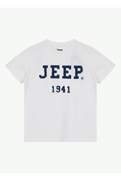 JEEP Beyaz Erkek Çocuk Baskılı T-Shirt J6SB-TST7800