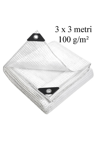 gwd Prelată armată 3x3 m, 100g/mp, protecție UV+, plasă de oțel 12 mm, poliet...