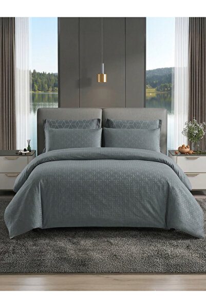 Donetella 6-Pcs Geometric Duvet Cover Set, King Size 220x240 cm, Brushed Micr...