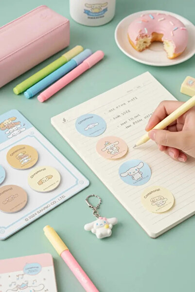 SANRIO Lisanslı Cinnamoroll Yuvarlak Yapışkan Mini Notlar – 80 Yaprak