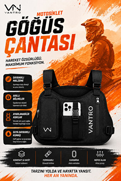 vantro Telefon Tutuculu motorcu Göğüs Çantası – Moto & Spor İçin POV Çekim Ça...