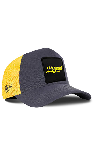 BlackBörk Legend Logo Tamno antracit-žuta kapa za kamiondžije