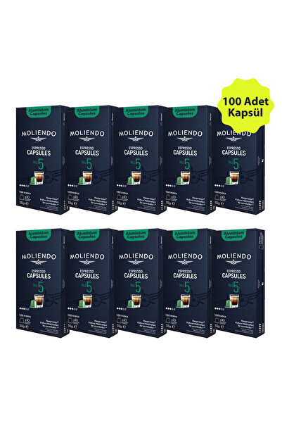 Moliendo Finest Coffee Alüminyum Kapsül Kahve No:5 Avantaj Paketi (100 Adet N...