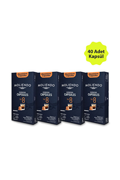 Moliendo Finest Coffee Alüminyum Kapsül Kahve No:8 Avantaj Paketi (40 Adet Ne...