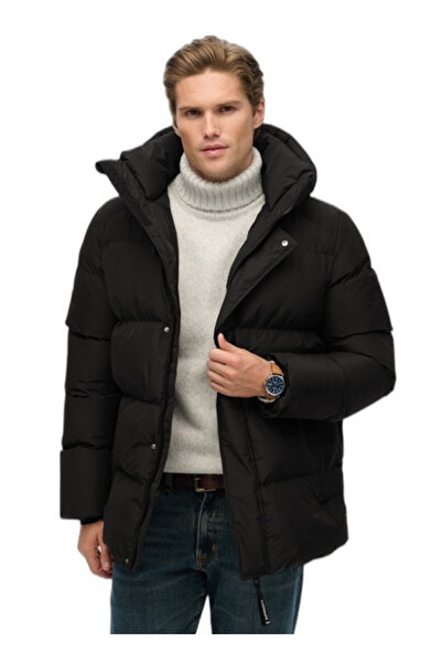 SUPERDRY Siyah Erkek Kapüşonlu Regular Fit Mont M5012285A-02A