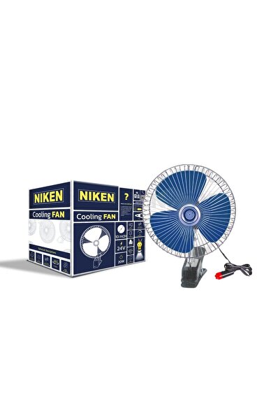 Niken Araç içi vantilatör mavi mandallı 24volt 10 inç