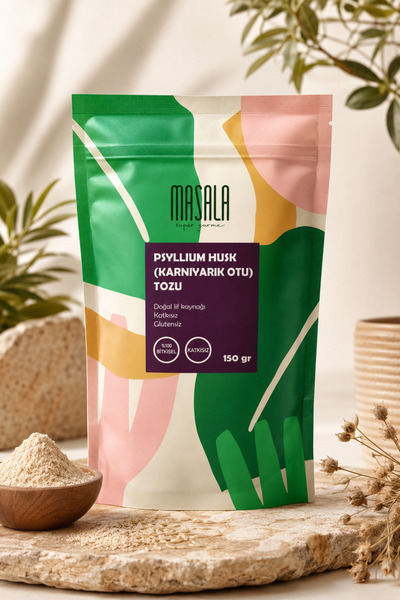 Super Gurme Masala Karnıyarık Otu Tozu (Psyllium) 150 gr - Psyllium Husk Powder