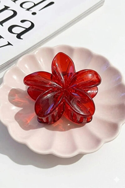 Alyeska Saç Aksesuarları Kadın Büyük Boy (8cm) Renkli Lotus Toka