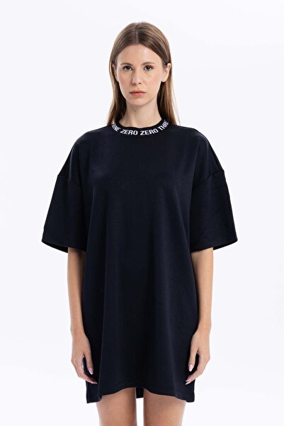 GMG FIRENZE Yakası Zero Nakışlı Oversize Kadın Elbise