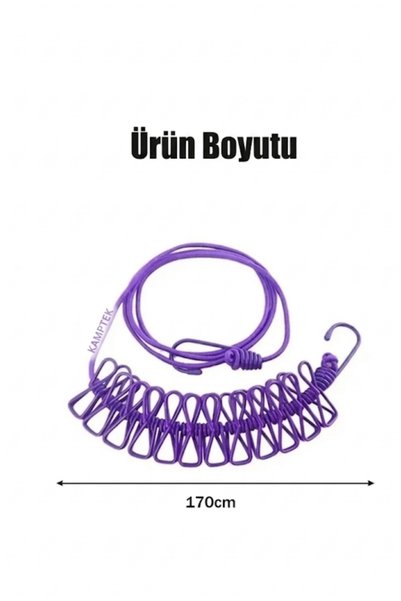 kamptek kamp teknolojisi Camping Garden Travel Picnic Multi-Purpose Clothesline Plastic Self-Locking