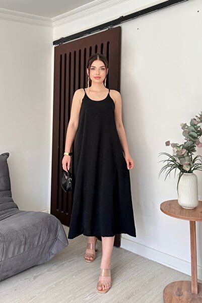 New Now Women's Adjustable Straps Aerobine Fabric Long Dress - Sweat-Proof Su...