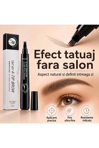 iTin Creion de sprâncene 3D Microblading, rezistent la apă, de lungă durată, cu efect de tatuaj, 5 g, nr. 5 Negru