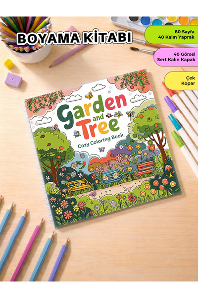 metafortoys Garden And Tree Boyama Kitabı Cozy Book – 21x20 cm I 40 Görsel I ...