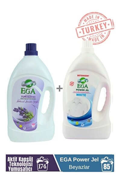 Ega Kimya Power Jel Beyaz Sıvı Yıkama Deterjanı 3900 ml + Lavanta Aktif Kapsü...