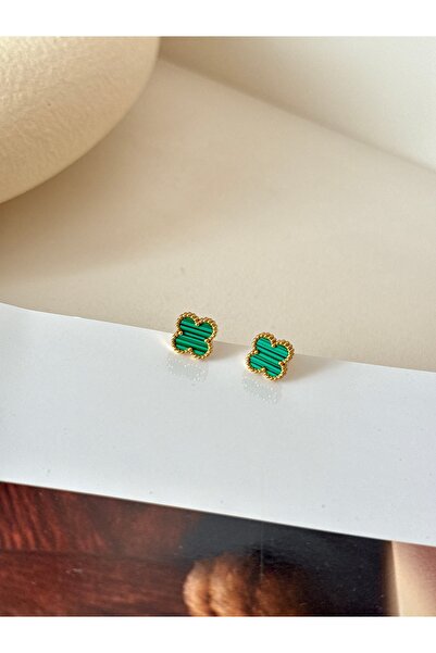 YOUES JEWELRY أقراط كلاسيكية صغيرة من الفولاذ الأخضر