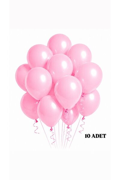 Sev-AL Balonları Makaron Pembe Lateks Balon 10’lu Set 11 İnç Parti Süsleme Ba...