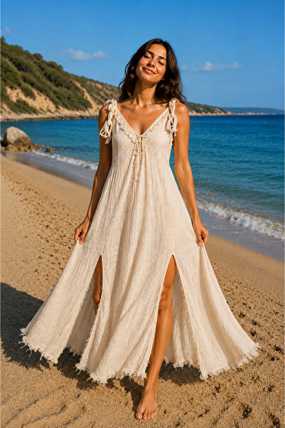 Aashiv's Collection PLAJ ELBİSESİ PAMUKLU ASKILI