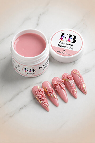 Easy Beauty Hamur Jel 4 30ml 3D Nail Art Light Peach Protez Tırnak HAMUR JEL ...